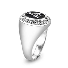 Load image into Gallery viewer, LO5S226- Sterling Silver Ring with  Epoxy  In Black High Polished( NO Plating)