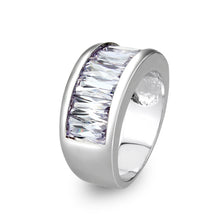 Load image into Gallery viewer, LO5W103- Rhodium Plated Brass Ring with CZ In Pink