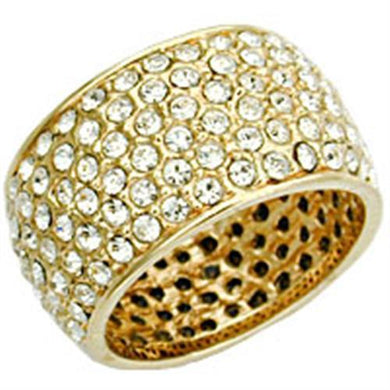 LO91403 - Glod Plated Brass Ring with AAA Grade CZ  in Clear