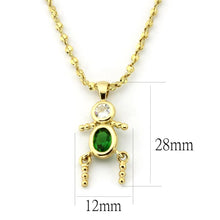 Load image into Gallery viewer, LOA1358 - Gold Brass Chain Pendant with AAA Grade CZ  in Emerald