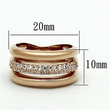 Load image into Gallery viewer, LOA900 - Rose Gold Brass Ring with AAA Grade CZ  in Clear