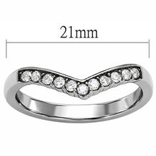Load image into Gallery viewer, LOATK2297- High polished (no plating) Stainless Steel Ring with CZ in Clear