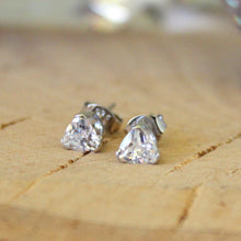 Load image into Gallery viewer, LOS048 - Rhodium 925 Sterling Silver Earrings with AAA Grade CZ  in Clear