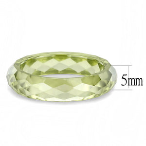 LOS082 -  Stone Ring with AAA Grade CZ  in Olivine color