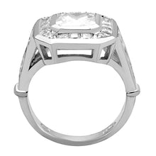 Load image into Gallery viewer, LOS267 - Rhodium 925 Sterling Silver Ring with AAA Grade CZ  in Clear