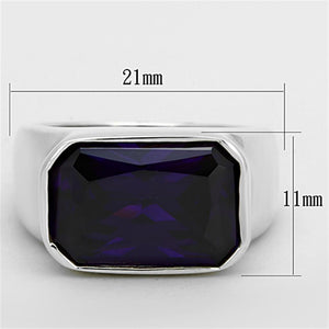 LOS672 - Silver 925 Sterling Silver Ring with AAA Grade CZ  in Amethyst