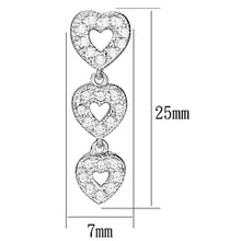 Load image into Gallery viewer, LOS722 - Rhodium 925 Sterling Silver Earrings with AAA Grade CZ  in Clear