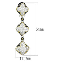 Load image into Gallery viewer, LOS777 - Reverse Two-Tone 925 Sterling Silver Earrings with AAA Grade CZ  in Clear