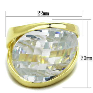 LOS820 Gold 925 Sterling Silver Ring with AAA Grade CZ in Clear