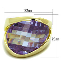 Load image into Gallery viewer, LOS822 - Gold 925 Sterling Silver Ring with AAA Grade CZ  in Amethyst