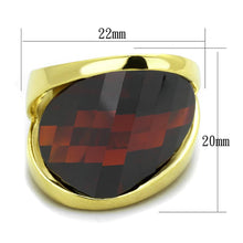 Load image into Gallery viewer, LOS827 - Gold 925 Sterling Silver Ring with AAA Grade CZ  in Garnet