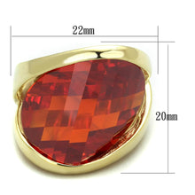 Load image into Gallery viewer, LOS828 - Gold 925 Sterling Silver Ring with AAA Grade CZ  in Orange