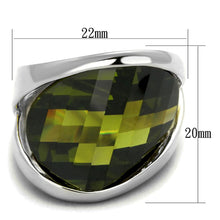 Load image into Gallery viewer, LOS829 - Rhodium 925 Sterling Silver Ring with AAA Grade CZ  in Olivine color