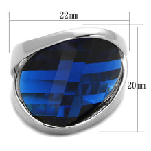 Load image into Gallery viewer, LOS830 - Rhodium 925 Sterling Silver Ring with Synthetic Synthetic Glass in Montana