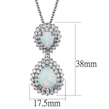 Load image into Gallery viewer, LOS878 Rhodium 925 Sterling Silver Chain Pendant with Semi-Precious in Aurora Borealis (Rainbow Effect)