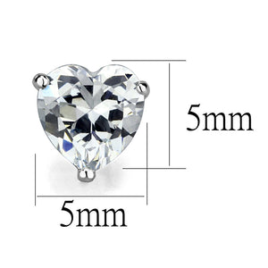 LOS882 - Rhodium 925 Sterling Silver Earrings with AAA Grade CZ  in Clear