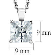 Load image into Gallery viewer, LOS895 - Rhodium 925 Sterling Silver Chain Pendant with AAA Grade CZ  in Clear