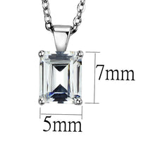 Load image into Gallery viewer, LOS896 - Rhodium 925 Sterling Silver Chain Pendant with AAA Grade CZ  in Clear