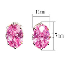 Load image into Gallery viewer, LOAS1369 - Sterling Silver Earrings with AAA Grade CZ in Pink