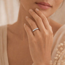 Load image into Gallery viewer, TK047 - High polished (no plating) Stainless Steel Ring with AAA Grade CZ  in Clear