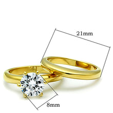 Load image into Gallery viewer, TK097G - IP Gold(Ion Plating) Stainless Steel Ring with AAA Grade CZ  in Clear