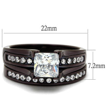 Load image into Gallery viewer, TK0W383DC - IP Dark Brown (IP coffee) Stainless Steel Ring with AAA Grade CZ  in Clear