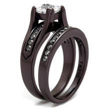 Load image into Gallery viewer, TK0W383DC - IP Dark Brown (IP coffee) Stainless Steel Ring with AAA Grade CZ  in Clear