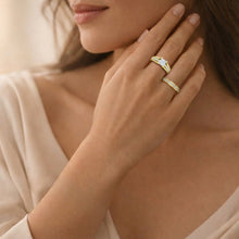 Load image into Gallery viewer, TK0W384 - IP Gold(Ion Plating) Stainless Steel Ring with AAA Grade CZ  in Clear