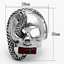 Load image into Gallery viewer, TK1038 - High polished (no plating) Stainless Steel Ring with Top Grade Crystal  in Multi Color