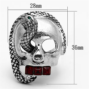 TK1038 - High polished (no plating) Stainless Steel Ring with Top Grade Crystal  in Multi Color