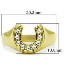 Load image into Gallery viewer, TK10616G - IP Gold(Ion Plating) Stainless Steel Ring with Top Grade Crystal  in Clear