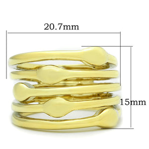 TK106G - IP Gold(Ion Plating) Stainless Steel Ring with No Stone