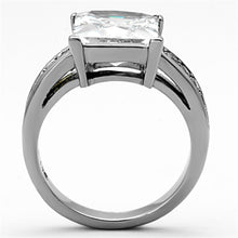 Load image into Gallery viewer, TK1081 - High polished (no plating) Stainless Steel Ring with AAA Grade CZ  in Clear