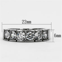 Load image into Gallery viewer, TK1082 - High polished (no plating) Stainless Steel Ring with AAA Grade CZ  in Clear