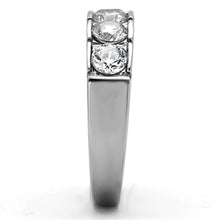 Load image into Gallery viewer, TK1082 - High polished (no plating) Stainless Steel Ring with AAA Grade CZ  in Clear