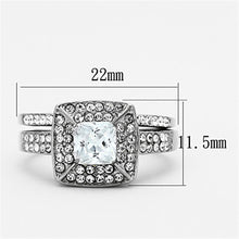 Load image into Gallery viewer, TK1088 - High polished (no plating) Stainless Steel Ring with AAA Grade CZ  in Clear