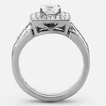 Load image into Gallery viewer, TK1088 - High polished (no plating) Stainless Steel Ring with AAA Grade CZ  in Clear