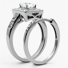 Load image into Gallery viewer, TK1088 - High polished (no plating) Stainless Steel Ring with AAA Grade CZ  in Clear