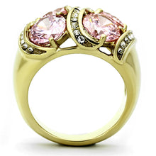 Load image into Gallery viewer, TK1099 - IP Gold(Ion Plating) Stainless Steel Ring with AAA Grade CZ  in Rose