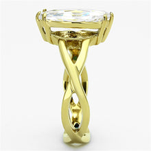 Load image into Gallery viewer, TK1106 - IP Gold(Ion Plating) Stainless Steel Ring with AAA Grade CZ  in Clear