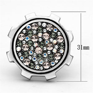 TK1113 - High polished (no plating) Stainless Steel Ring with Top Grade Crystal  in Multi Color