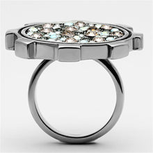 Load image into Gallery viewer, TK1113 - High polished (no plating) Stainless Steel Ring with Top Grade Crystal  in Multi Color