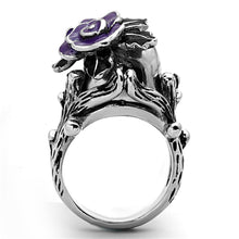 Load image into Gallery viewer, TK1122 - High polished (no plating) Stainless Steel Ring with Top Grade Crystal  in Emerald