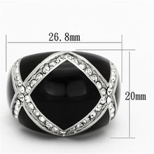 Load image into Gallery viewer, TK1132 - High polished (no plating) Stainless Steel Ring with Top Grade Crystal  in Clear