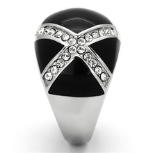 Load image into Gallery viewer, TK1132 - High polished (no plating) Stainless Steel Ring with Top Grade Crystal  in Clear