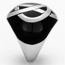 Load image into Gallery viewer, TK1133 - High polished (no plating) Stainless Steel Ring with Epoxy  in Jet