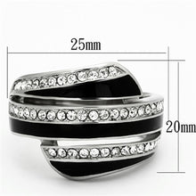 Load image into Gallery viewer, TK1134 - High polished (no plating) Stainless Steel Ring with Top Grade Crystal  in Clear