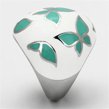 Load image into Gallery viewer, TK1137 - High polished (no plating) Stainless Steel Ring with Epoxy  in Emerald