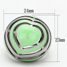 Load image into Gallery viewer, TK1140 - High polished (no plating) Stainless Steel Ring with Epoxy  in Emerald