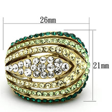 Load image into Gallery viewer, TK1145 - IP Gold(Ion Plating) Stainless Steel Ring with Top Grade Crystal  in Multi Color